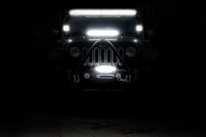 LED Light Bar - Rough Country - Dual Row | Amber DRL - Black